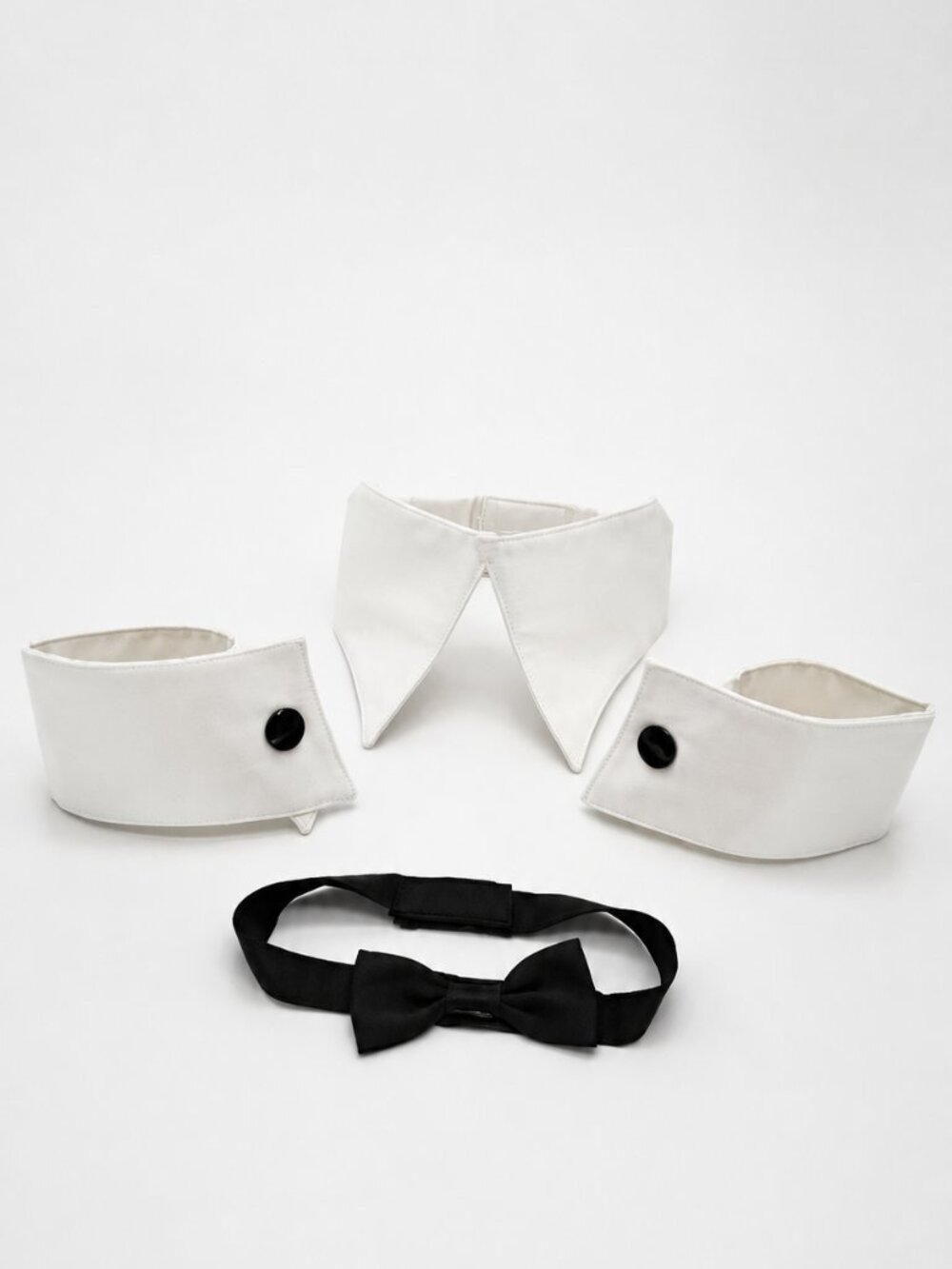 Detachable Collar, Cuffs and Bow Tie Set | Costume Accessories